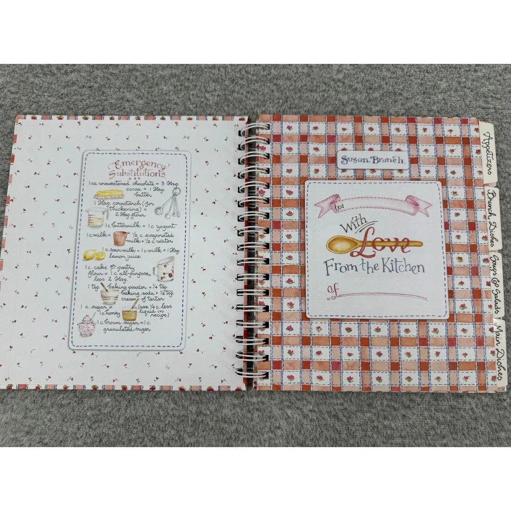 Susan Branch Recipe Keeper To My Daughter Red Gingham Spiral Organizer Unused